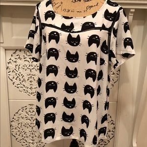 Meraki Plus size blouse Cat pattern 1X